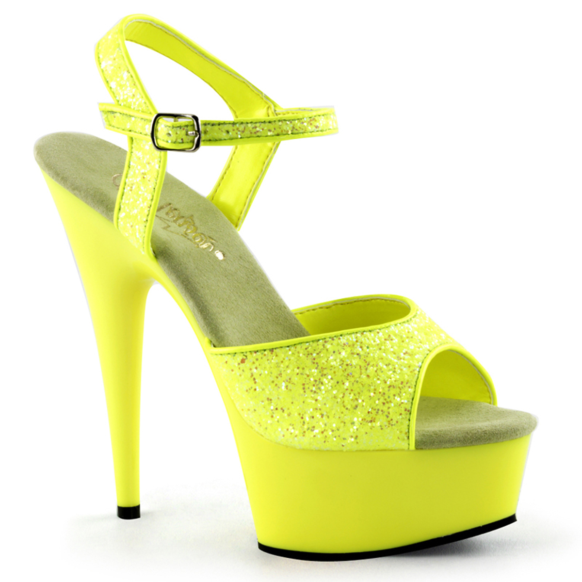 Platform High Heels DELIGHT-609UVG - Neon Yellow, Pleaser | Crazy-Heels