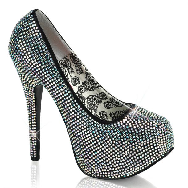 Strass High Heels TEEZE-06R : Bunt schillernd