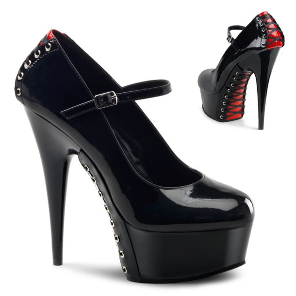 Platform Pumps DELIGHT-687FH : Black/Red