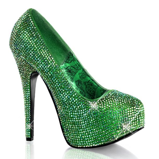 Strass High Heels TEEZE-06R : Grün