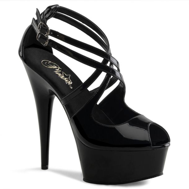 Platform D'Orsay Peep Toes DELIGHT-612 : Black