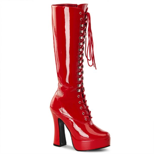 Knee Boot ELECTRA-2020 : Patent Red