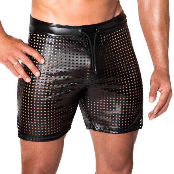 Lasercut Powerwetlook Biker Shorts H077