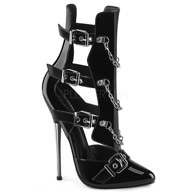 Fetish Ankle Boot DAGGER-15 - Patent Black