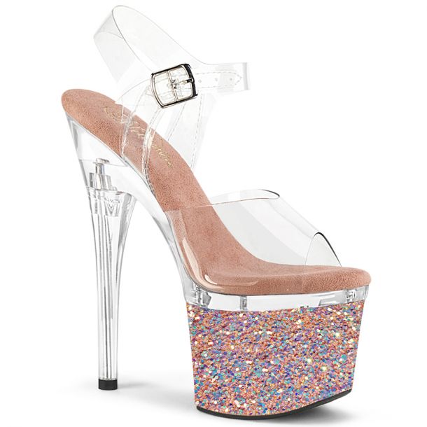 Platform Heels ESTEEM-708LG - Clear / Rose Gold