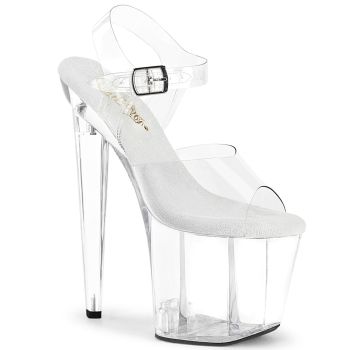 Platform High Heels RAZZLE-808 - White / Clear