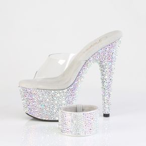 Plateau High Heels BEJEWELED-712MS - Silber