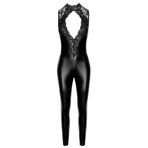 Powerwetlook Catsuit mit Neckholder Top F342