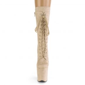 Platform Mid Calf Boots FLAMINGO-1050FS - Beige