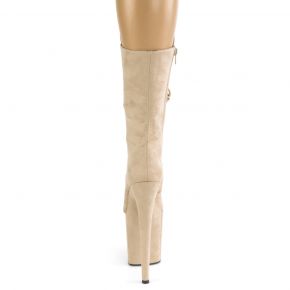 Platform Mid Calf Boots FLAMINGO-1050FS - Beige