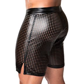 Laser Cut Powerwetlook Biker Shorts H077