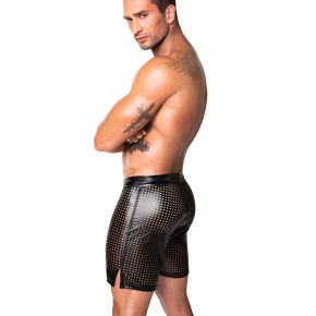 Laser Cut Powerwetlook Biker Shorts H077