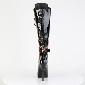 Platform Knee Boot INDULGE-2028 - Patent Black / Red